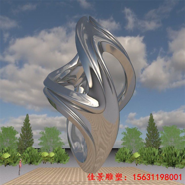 不锈钢抽象创意造型雕塑设计