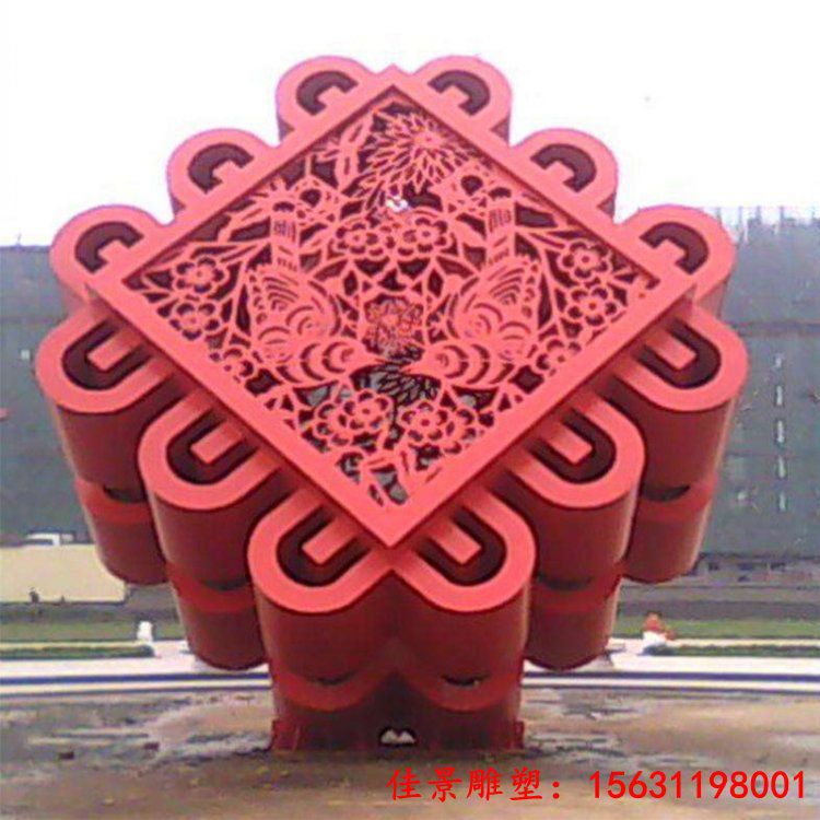 广场景观不锈钢中国结雕塑