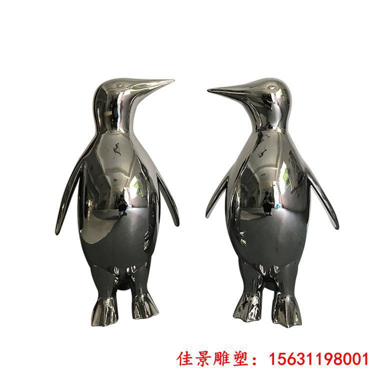 镜面不锈钢企鹅雕塑