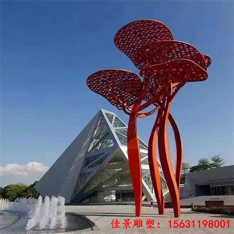 不锈钢广场抽象大树雕塑
