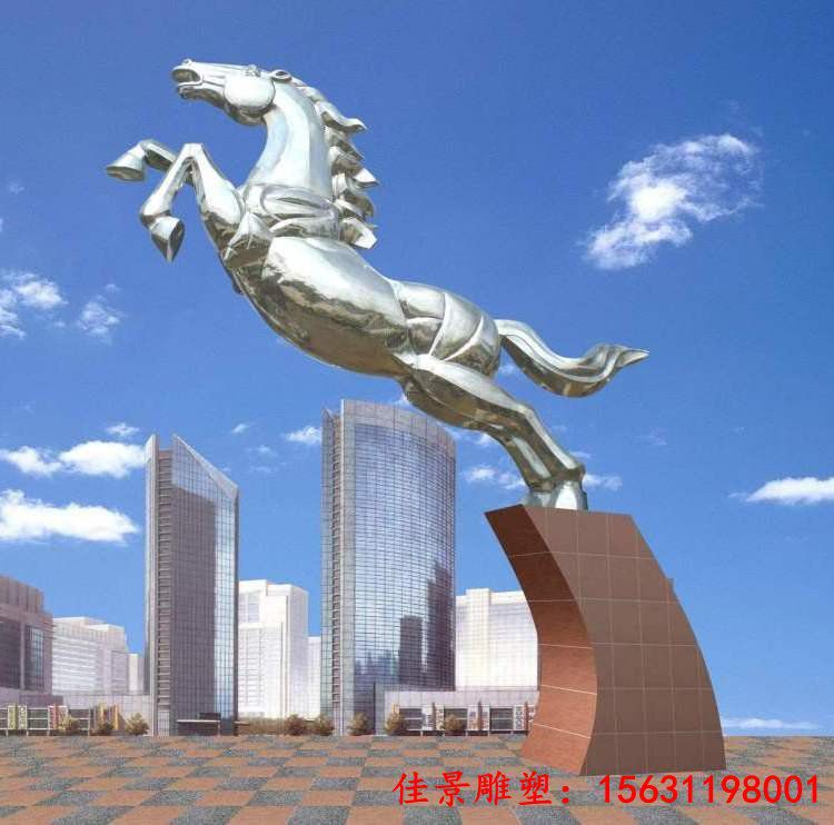 镜面不锈钢奔马雕塑