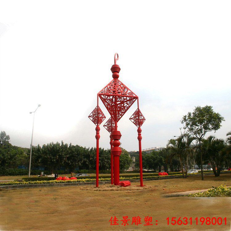 不锈钢抽象景观中国结雕塑