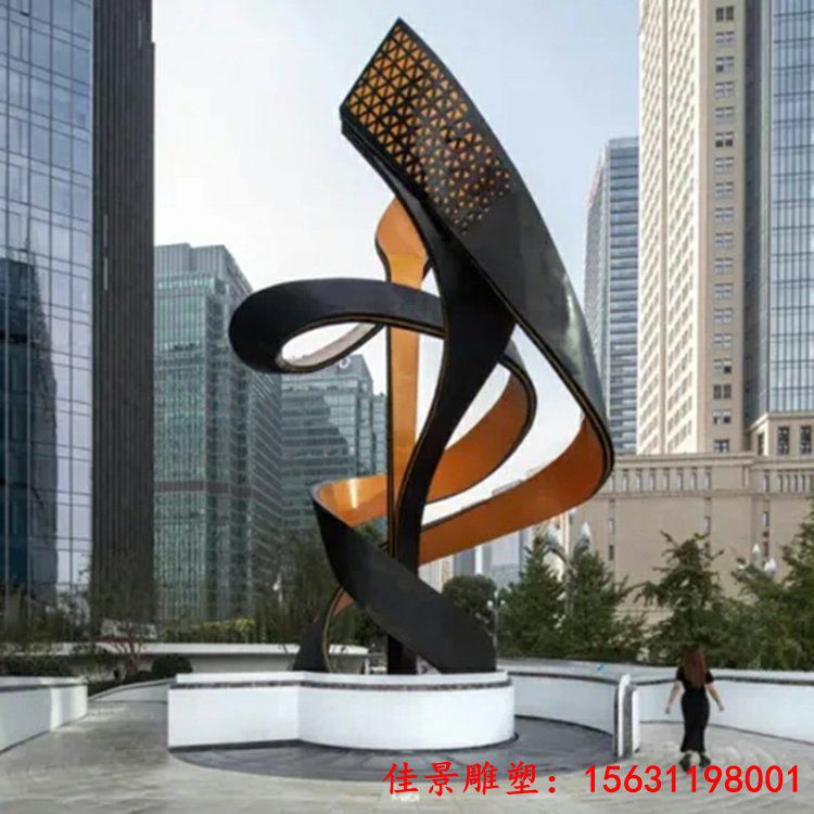 大型不锈钢公园景观飘带雕塑