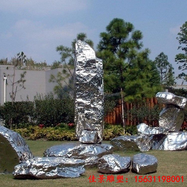 不锈钢园林太湖石雕塑