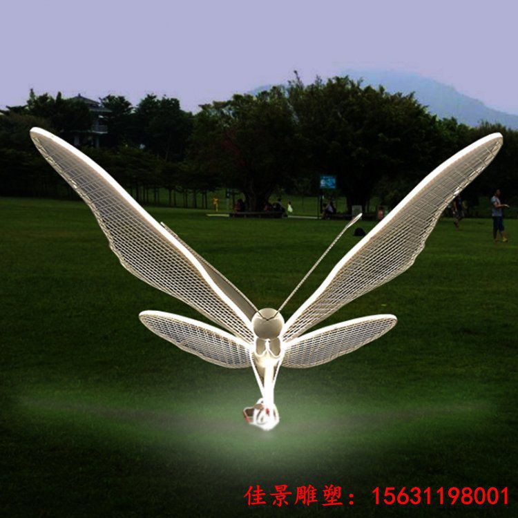 户外不锈钢发光蝴蝶雕塑定制