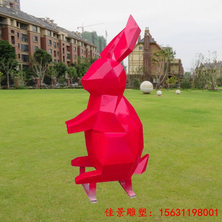 不锈钢卡通兔子雕塑