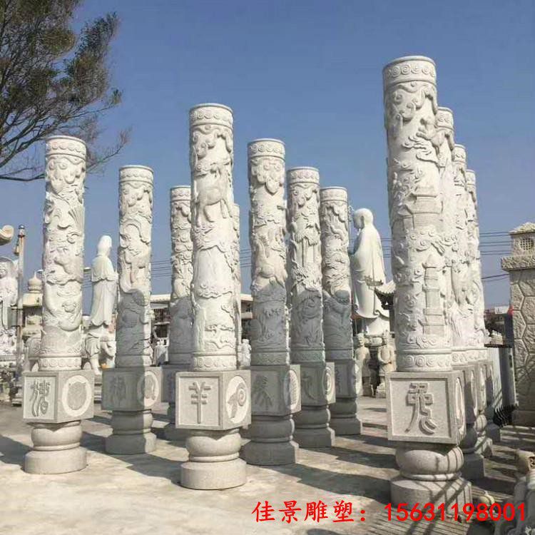 广场建筑龙柱石雕