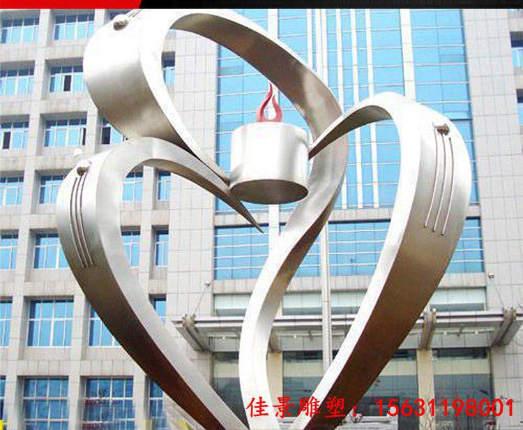 医院门口标志不锈钢爱心雕塑