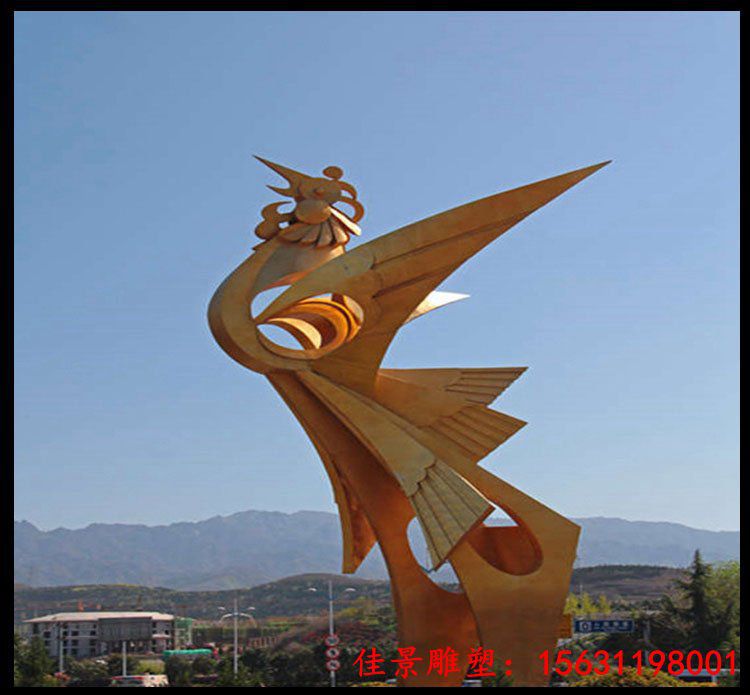 不锈钢翱翔天空凤凰雕塑