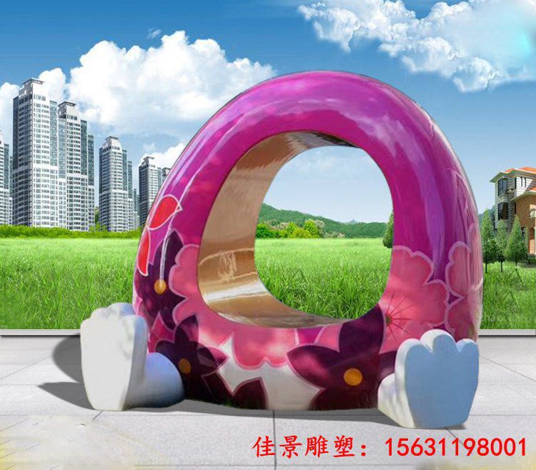 玻璃钢彩绘抽象座椅雕塑