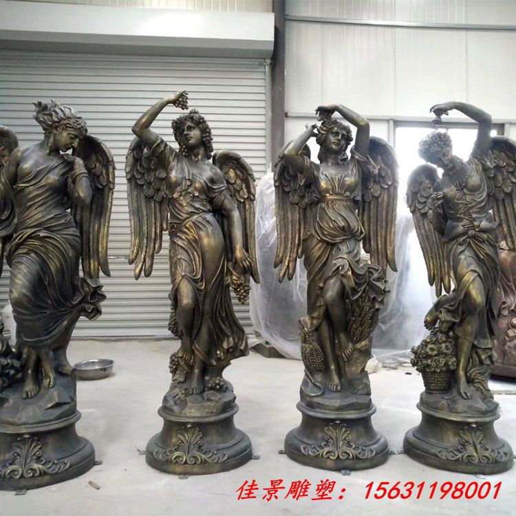 玻璃钢仿铜西方人物四季女神雕塑