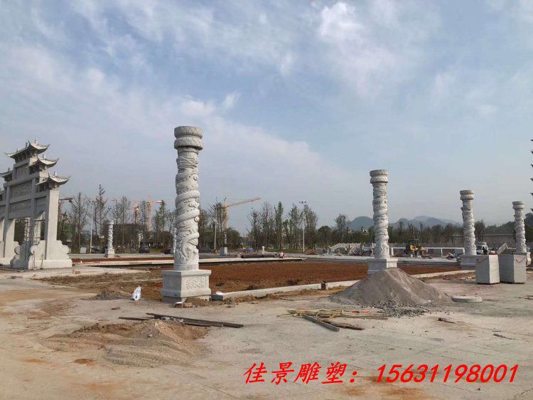 汉白玉龙柱雕塑广场景观石雕柱子
