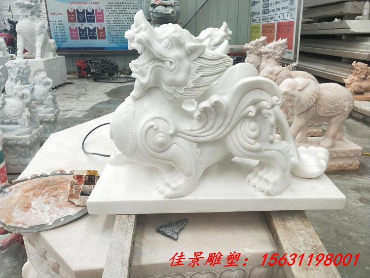 汉白玉貔貅雕塑招财动物石雕