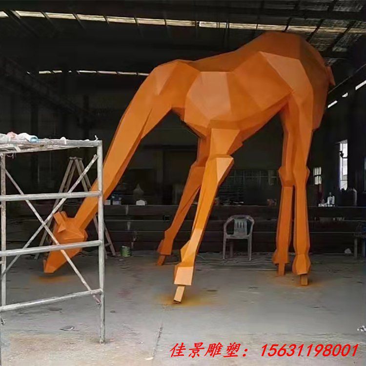 不锈钢抽象长颈鹿雕塑