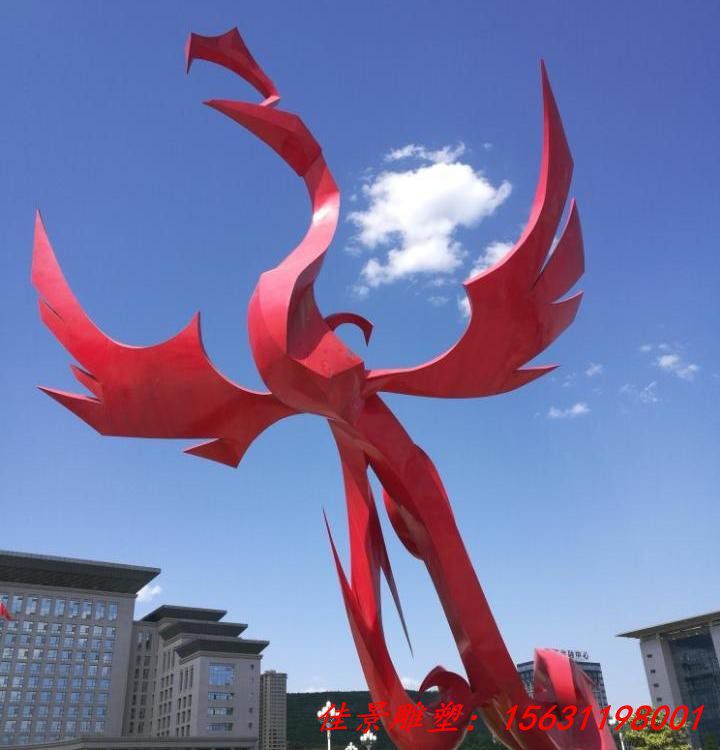 不锈钢抽象凤凰雕塑