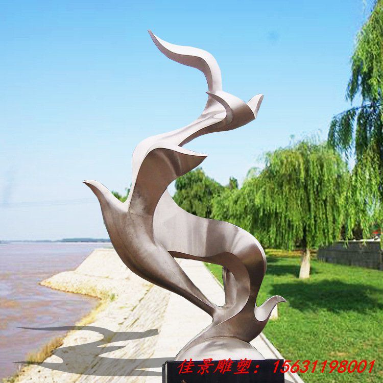 不锈钢抽象鸽子雕塑