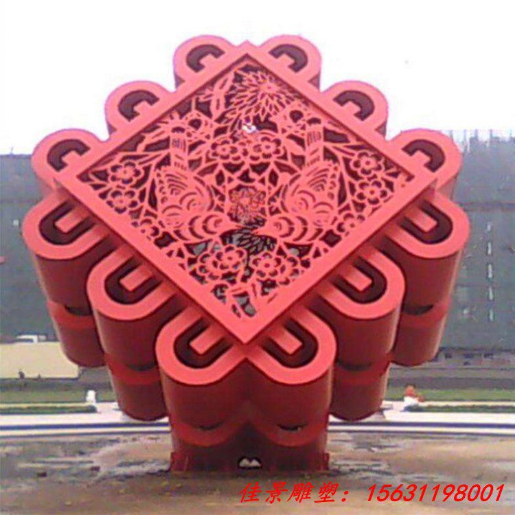 不锈钢景观中国结雕塑
