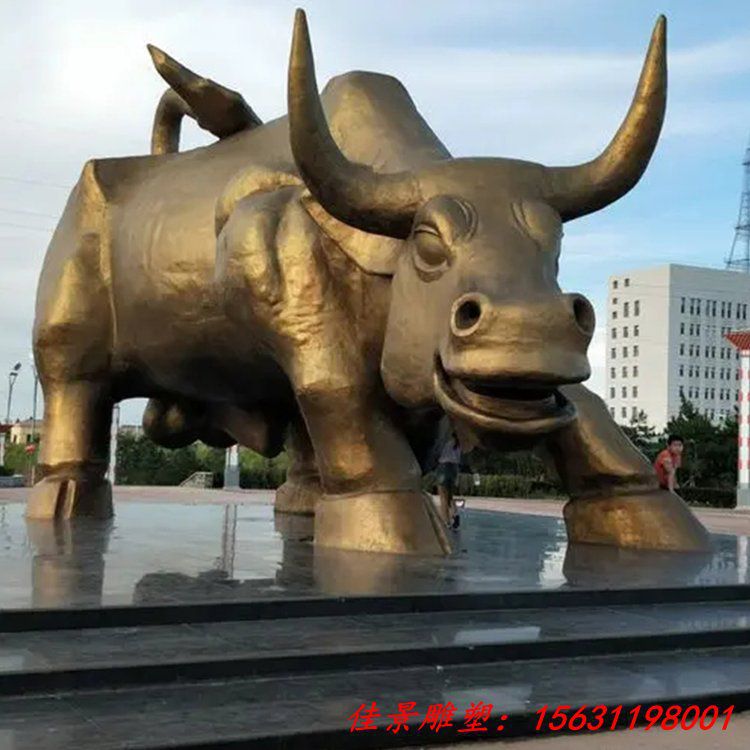 街边铜牛雕塑华尔街牛雕塑