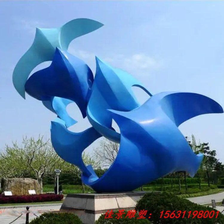 校园不锈钢抽象鸽子雕塑
