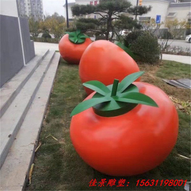 公园苹果雕塑玻璃钢仿真水果