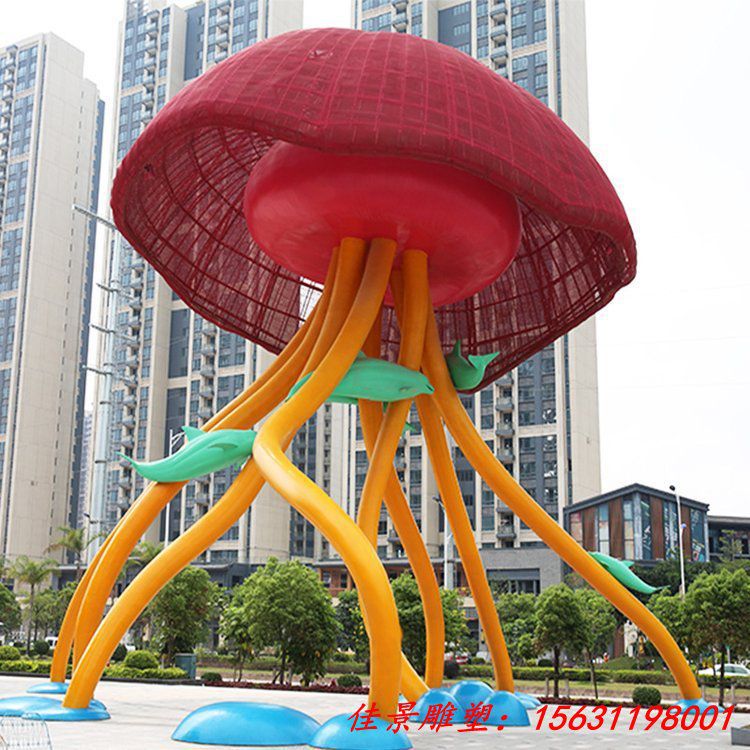 不锈钢抽象水母雕塑