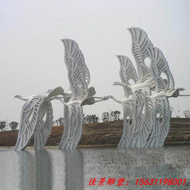 不锈钢动物抽象大雁雕塑
