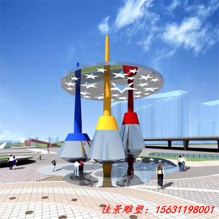 公园景观不锈钢油漆刷子雕塑