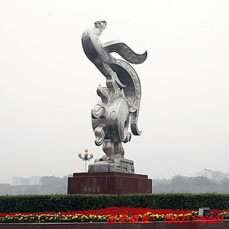 不锈钢抽象火凤凰雕塑