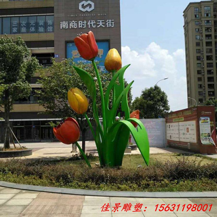 小区景观不锈钢水仙花雕塑