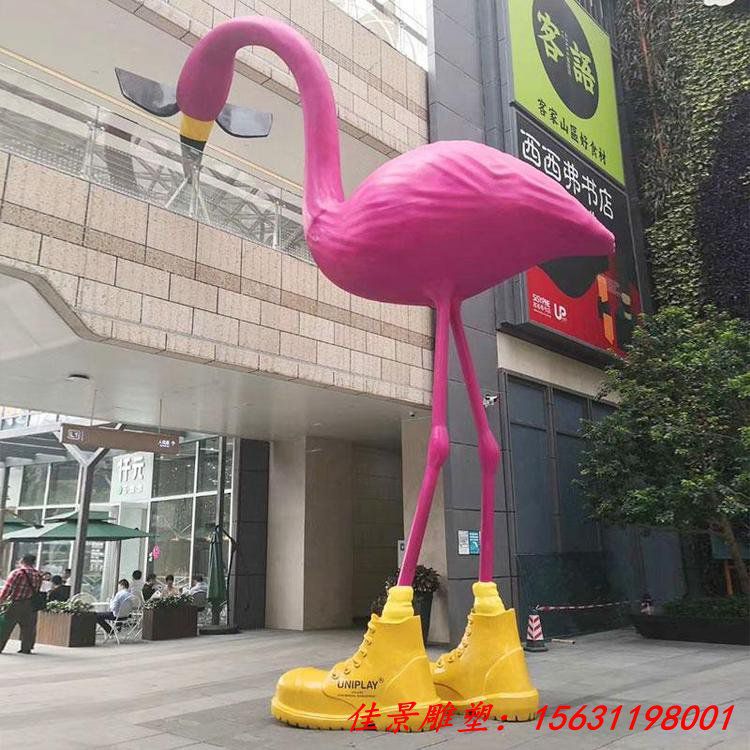 玻璃钢动物摆件仿真火烈鸟雕塑