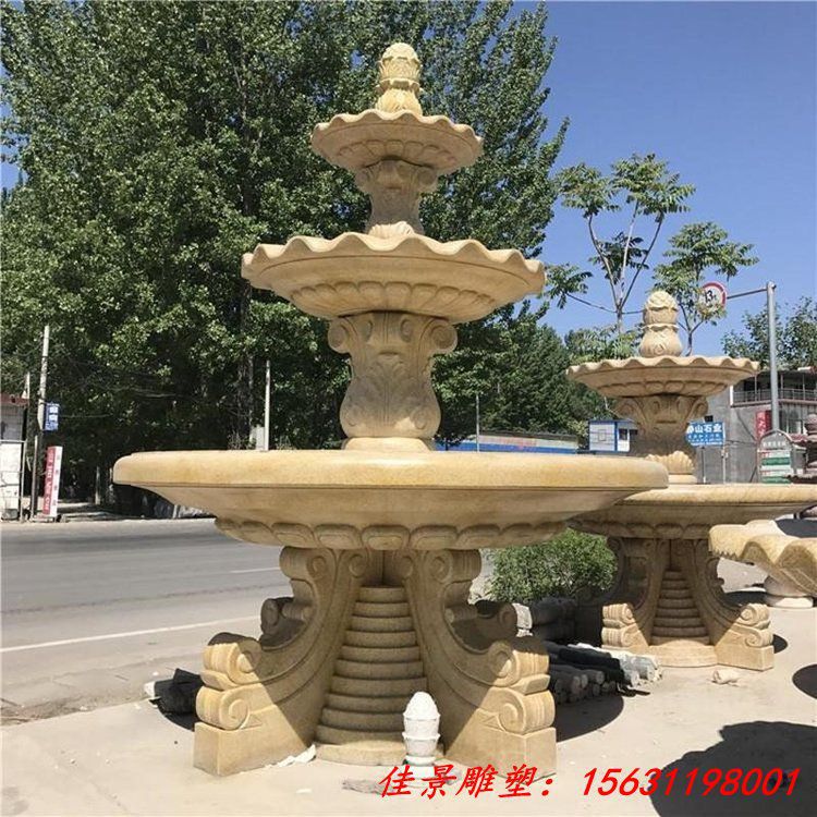 砂岩喷泉石雕