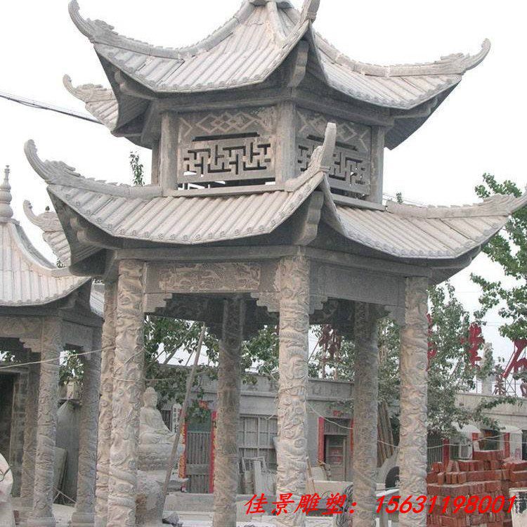 小区双层凉亭石雕