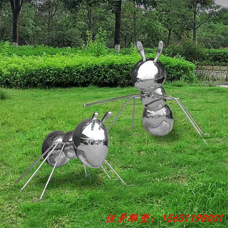 镜面不锈钢动物蚂蚁雕塑
