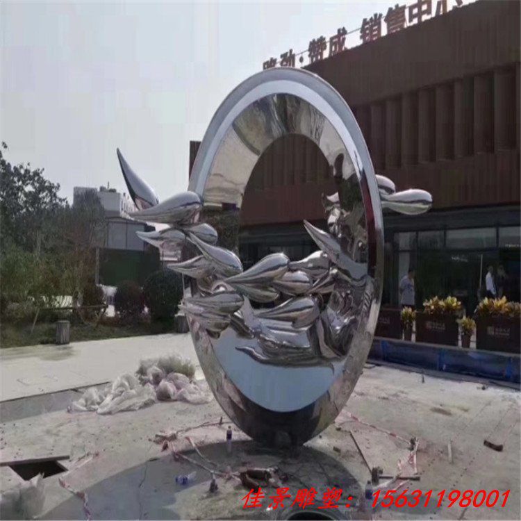 不锈钢鲤鱼跃龙门雕塑