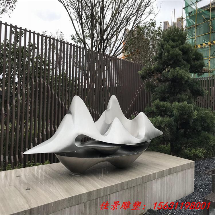 金属不锈钢假山抽象山形雕塑