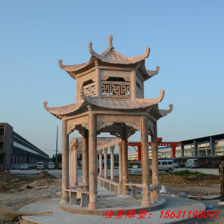 公园建筑雕塑凉亭石雕