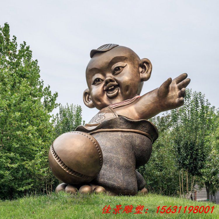 玻璃钢仿铜福娃雕塑