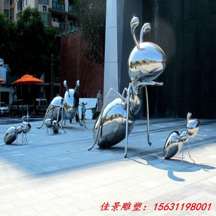 金属镜面不锈钢蚂蚁雕塑