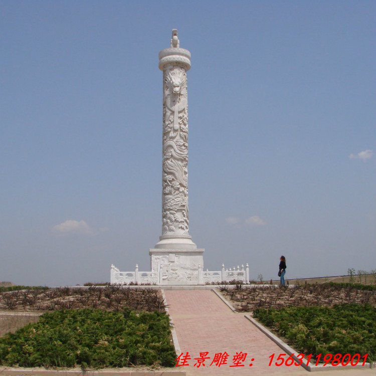 广场石雕华表龙柱
