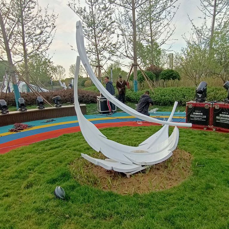 羽毛不锈钢景观雕塑
