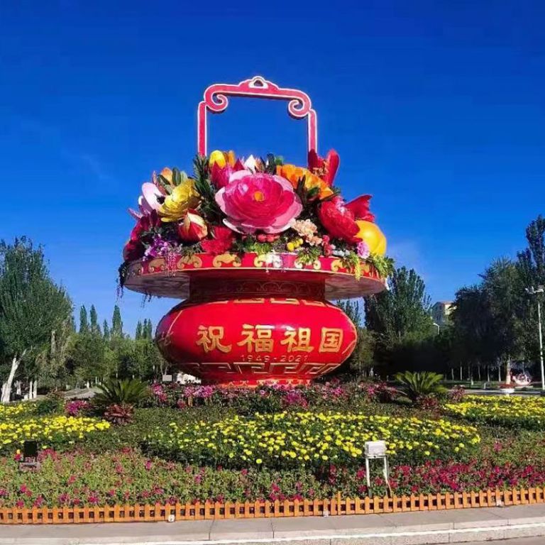大型花盆不锈钢雕塑