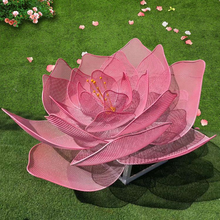 镂空花朵不锈钢景观雕塑