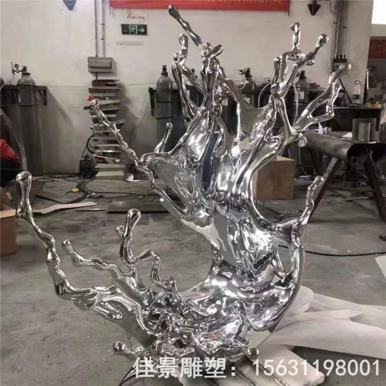 海浪不锈钢镜面雕塑