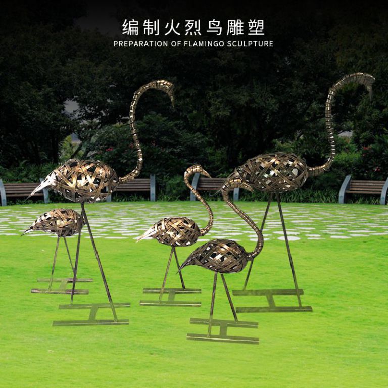 不锈钢火烈鸟动物雕塑