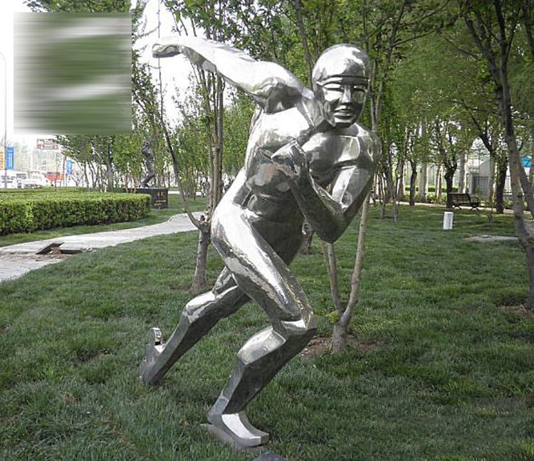 几何不锈钢滑冰运动雕塑