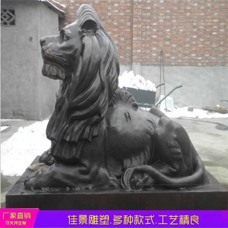 坐姿狮子街边景观铜雕