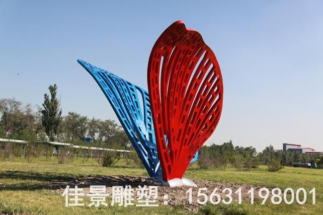 校园不锈钢彩绘蝴蝶雕塑