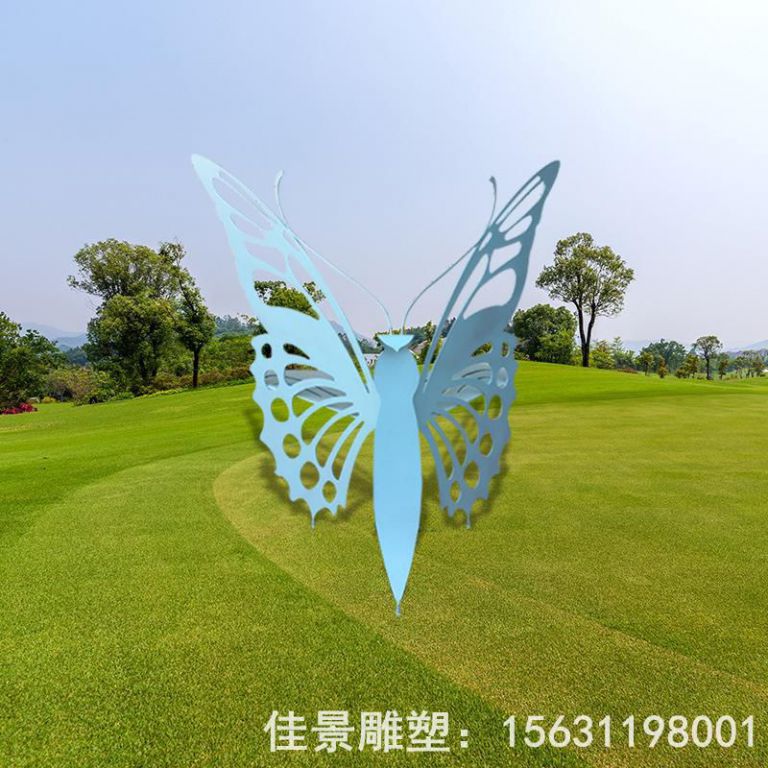 广场不锈钢彩绘蝴蝶雕塑
