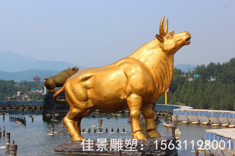 开荒牛别墅标志铜雕