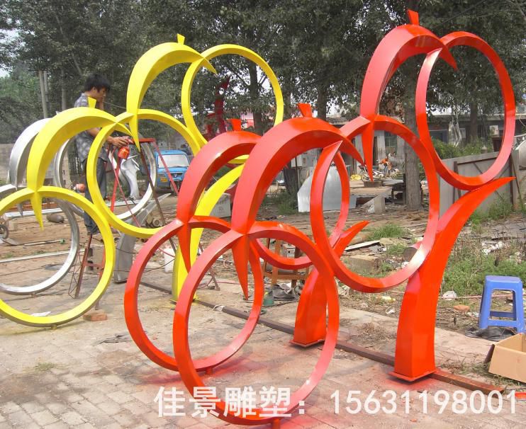 彩绘海豚动物不锈钢雕塑